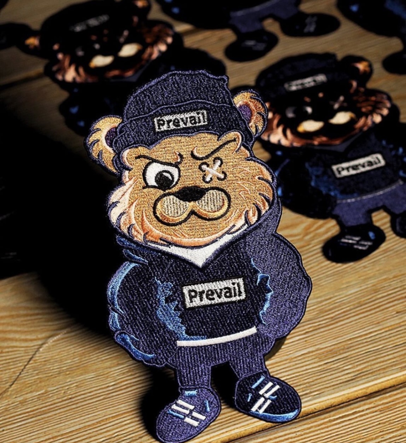 Prevail bear mascot embroidered patch