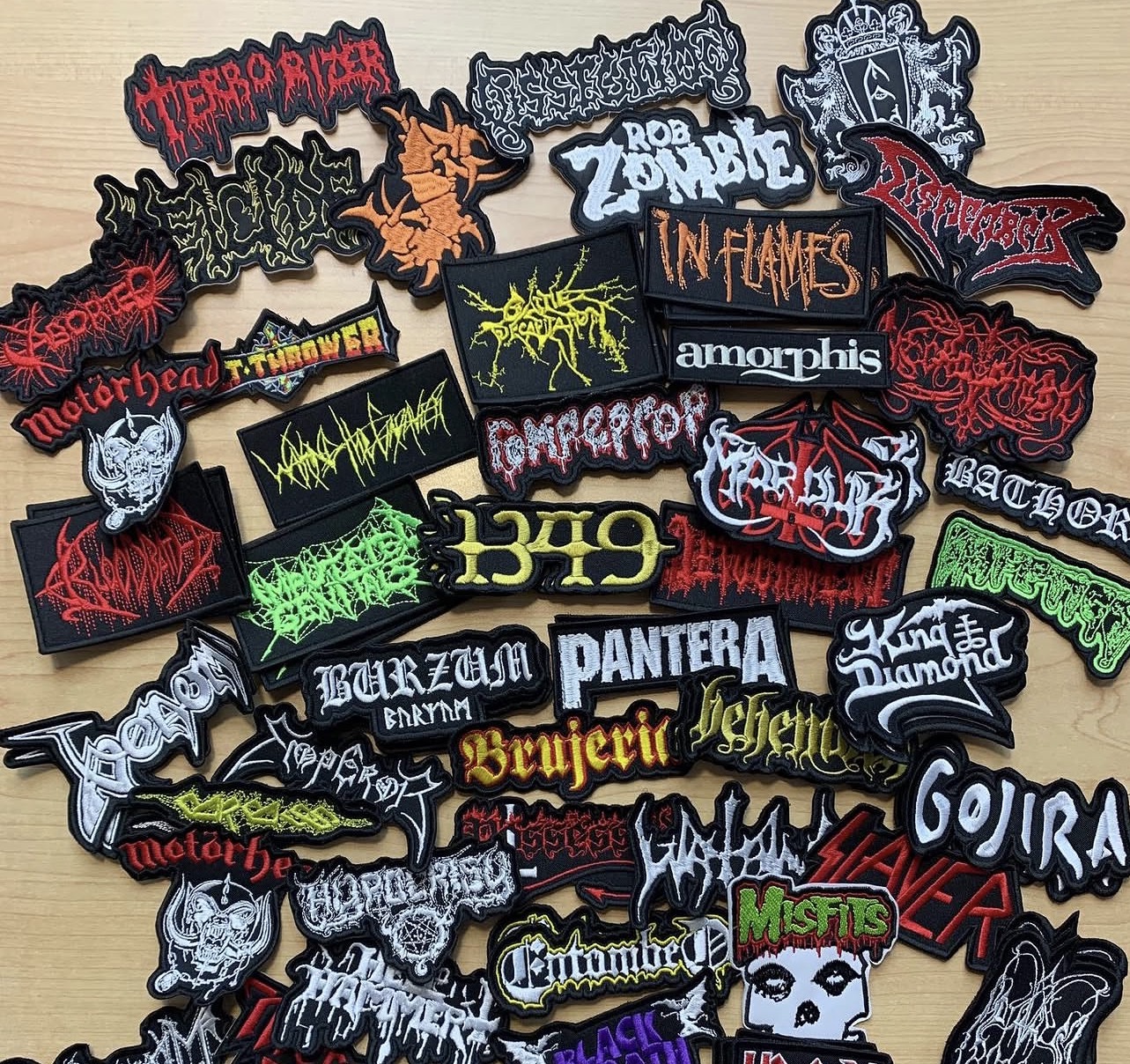 Assorted band logo embroidered patches